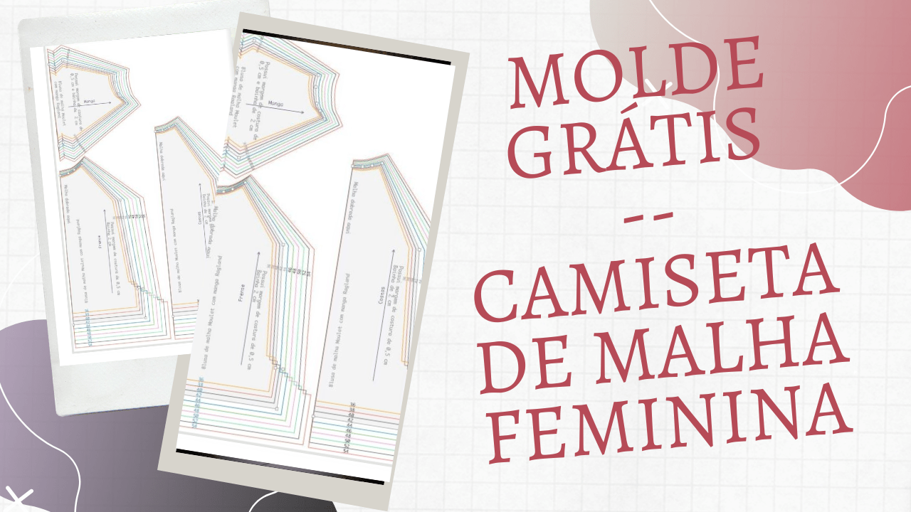 Camiseta de malha feminina Molde Grátis Clique aqui e baixe agora