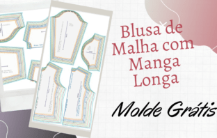 Blusa de malha com manga longa – Molde Grátis