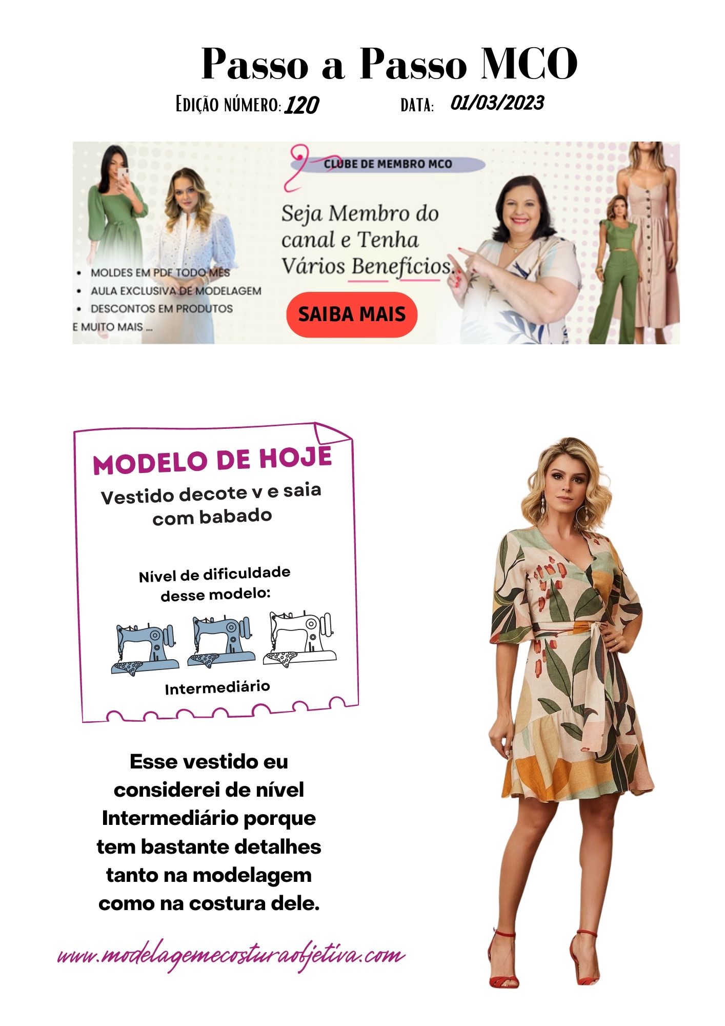 Vestido Decote V Passo A Passo Mco 120 Modelagem E Costura Objetiva 