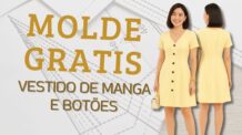 Molde Gratis – Vestido de Manga e Botões