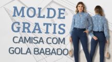 Molde Grátis Camisa com Gola Babado