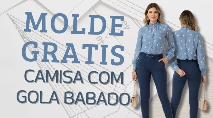 Molde Grátis Camisa com Gola Babado