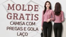 Molde Grátis 3 – Camisa com Pregas e Gola Laço