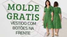 Molde Grátis – Vestido com Botões na Frente