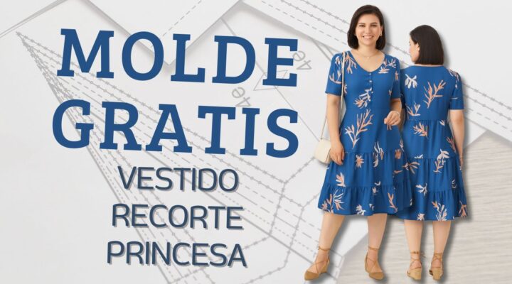 MOLDE GRÁTIS – VESTIDO RECORTE PRINCESA
